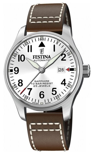 Наручные часы FESTINA Swiss Made, белый, серебряный