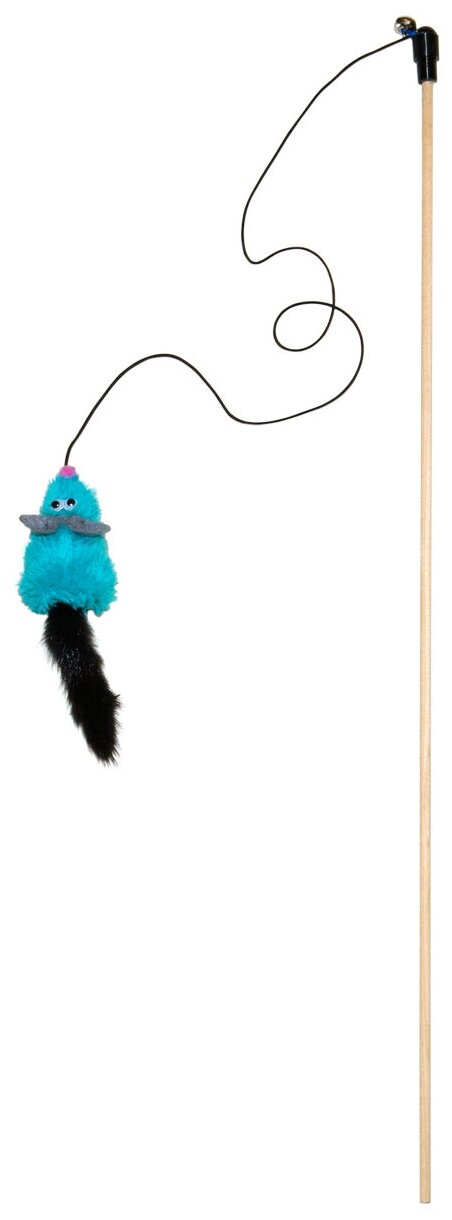 Махалка "Лучший друг" мышь-полёвка с ушами голубая с хвостом из натуральной норки 07358 - фотография № 2