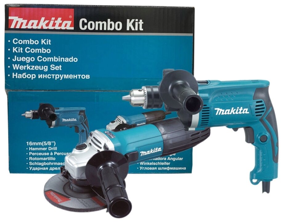 Набор инструментов MAKITA DK0123 дрель HP1630+ушм GA5030 - фотография № 8