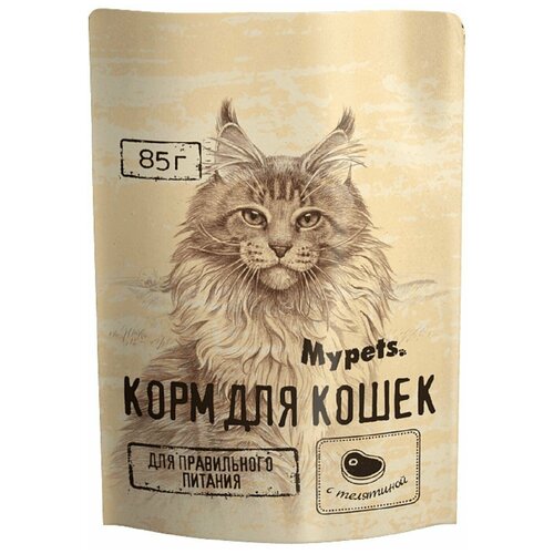 Корм для кошек Mypets с телятиной 85г, 24 шт