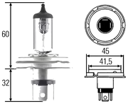 HELLA 8GJ 004 173-121 лампа hella галогеновая h4 p45t 60w