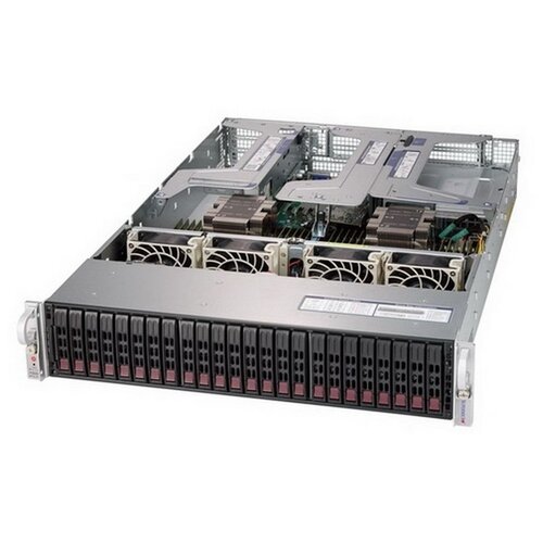 Сервер Supermicro SuperServer SYS-2029U-TR4 без процессора/без ОЗУ/без накопителей/количество отсеков 2.5 hot swap: 24/1000 Вт/LAN 1 Гбит/c