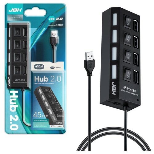 HUB USB на 4 USB 2.0 с выключателем H-05 JBH