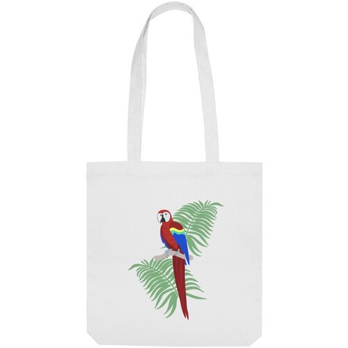 Сумка шоппер Us Basic, белый мужская футболка попугай ара и пальмовые листья s желтый