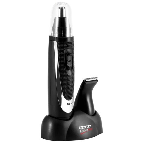 Триммерный наборCENTEK CT-2177 чёрнхром 2 насадки для ушей и бороды питание 1хАА подставка 58000₽