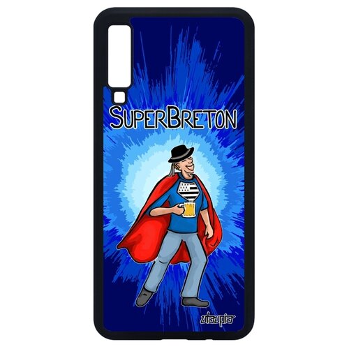 фото Чехол для samsung galaxy a7 2018, "супербретонец" юмор смешной utaupia