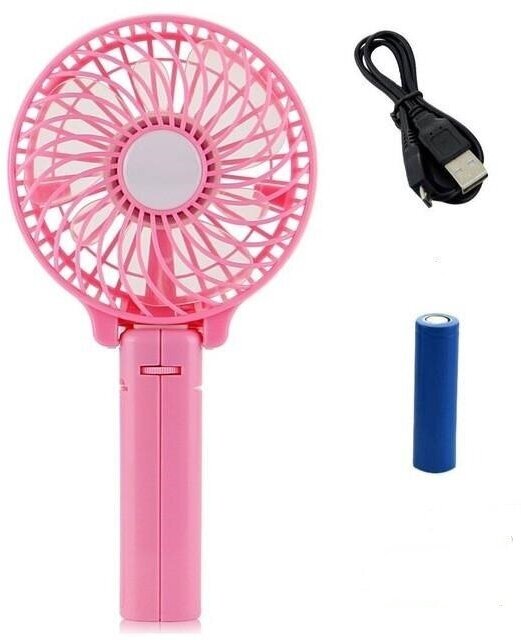 Портативный ручной вентилятор, розовый - фотография № 5