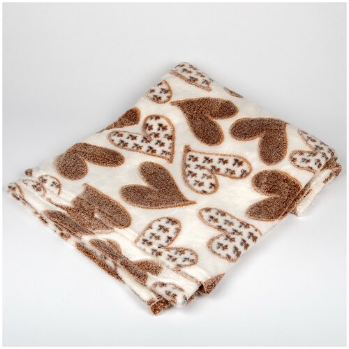 фото Плед бамбук сердца, коричневый, 180*200 см bozhong home textile