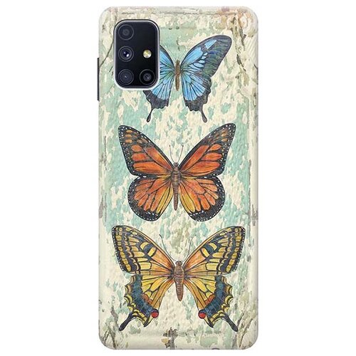 Чехол - накладка ArtColor для Samsung Galaxy M51 с принтом Три бабочки чехол накладка artcolor для samsung galaxy note 20 ultra с принтом три бабочки