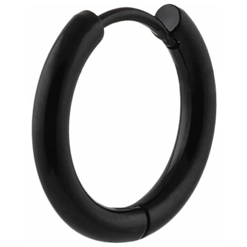 фото Серьги конго silvarie, нержавеющая сталь, размер/диаметр 19 мм., черный