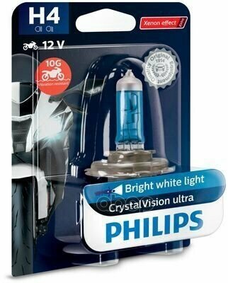 Лампа H4 (60/55W) P43t-38 Crystalvision Ultra 12V 12342Cvu Bw 22148330 Philips арт. 12342CVUBW