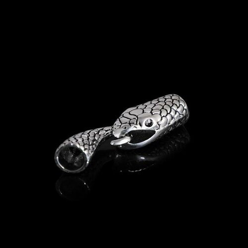Queen fair Замок-концевик «Змея», 36×12 мм (внутренний 6,5 мм), крючок с ответной частью, (набор 2 шт.), цвет чернёного серебра набор стопок сом из чернёного серебра