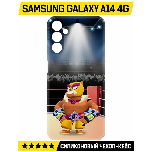 Чехол-накладка Krutoff Soft Case Brawl Stars - Эль Тигро для Samsung Galaxy A14 4G (A145) черный чехол накладка krutoff soft case brawl stars эль тигро для samsung galaxy a15 4g a155 черный