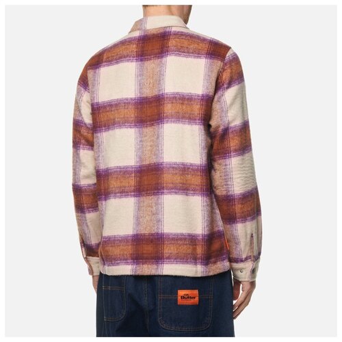 фото Мужская демисезонная куртка butter goods heavyweight flannel overshirt бежевый, размер xl