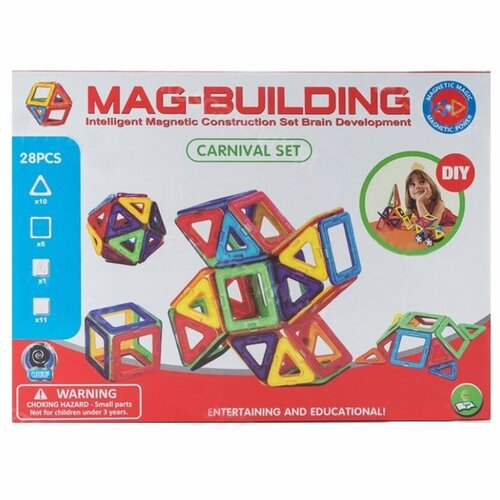 Магнитный конструктор Mag-Building 28 деталей Carnival GB-W28 конструктор mag building carnival gb w58