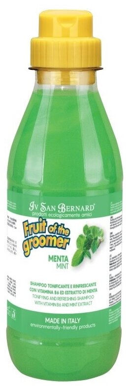 Шампунь Iv San Bernard Fruit of the Groomer Mint для кошек и собак с любым видом шерсти с витамином В6 , 500 мл