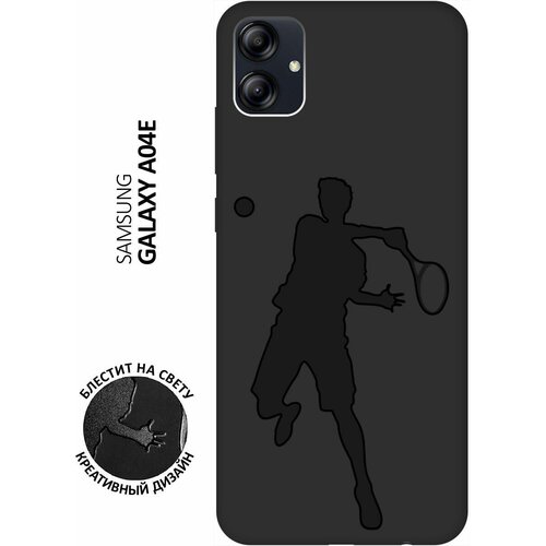 Матовый чехол Tennis для Samsung Galaxy A04e / Самсунг А04е с 3D эффектом черный матовый чехол cute stickers для samsung galaxy a04e самсунг а04е с 3d эффектом черный