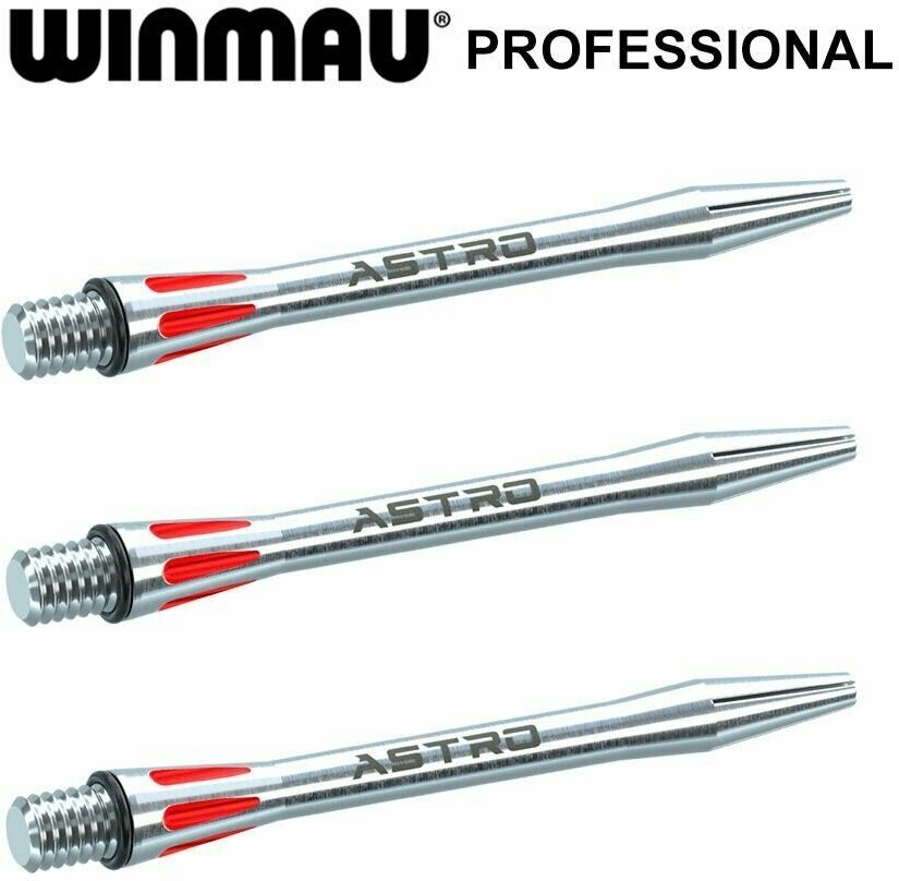 Хвостовики для дротиков Winmau Astro Aluminium Red (Medium). Аксессуары для Дартс. 3 хвостовика.