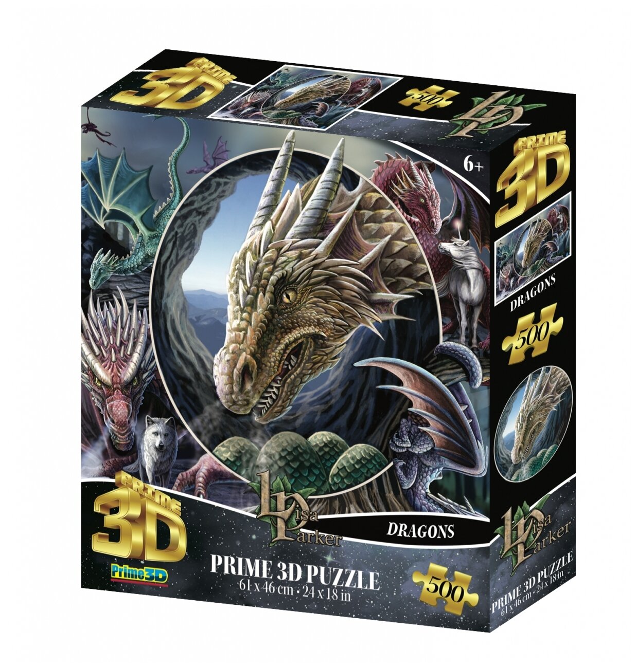 Пазл Prime 3D Super Коллаж Драконы 500 элементов 32563-SBM