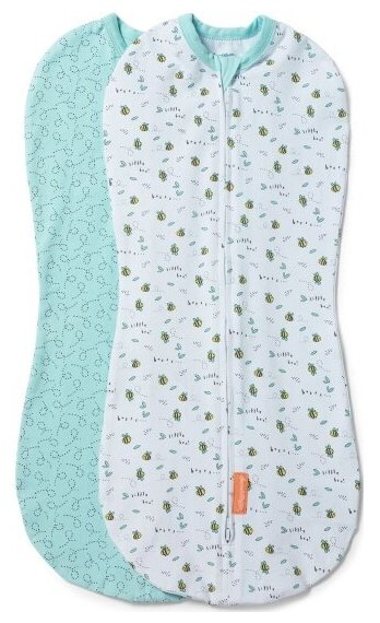 Конверт на молнии Summer Infant 58553A Swaddlepod 2 шт розовые пчелки/голубой