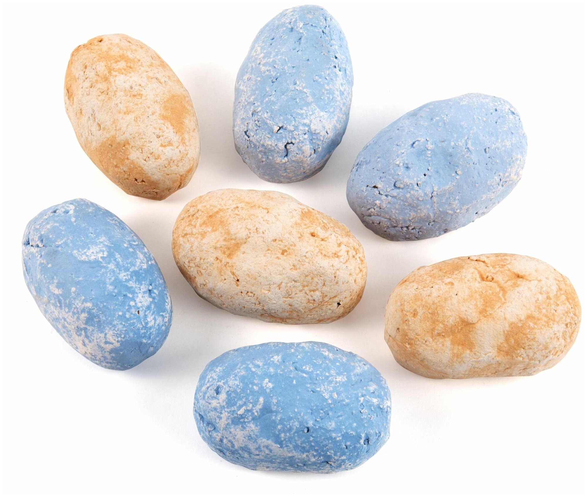 Набор из 7 смешанных синих и песочных камней для биокаминов - фотография № 1