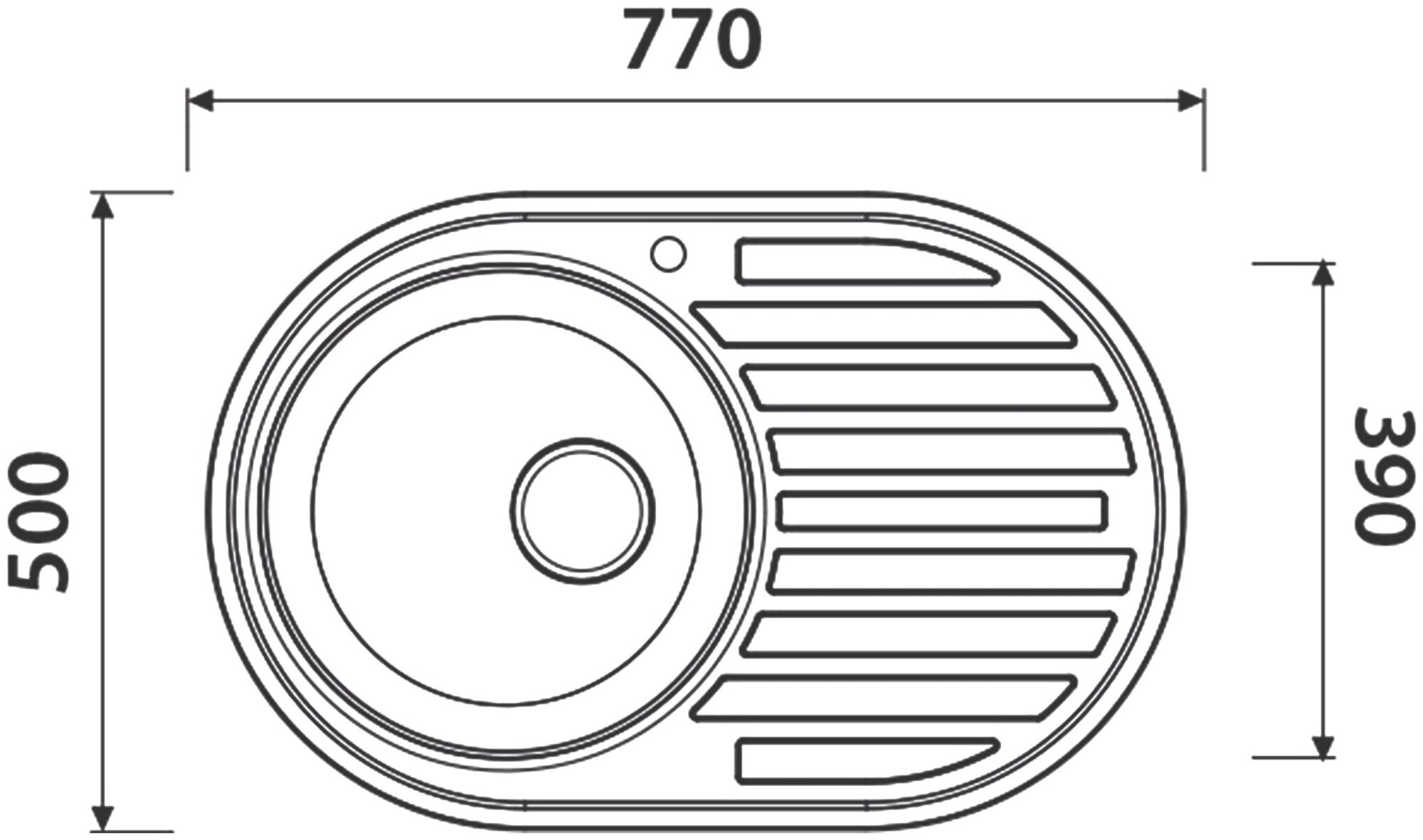 Мойка нержавеющая для кухни Kaiser 770x500х180 KSS-7750L - фотография № 3