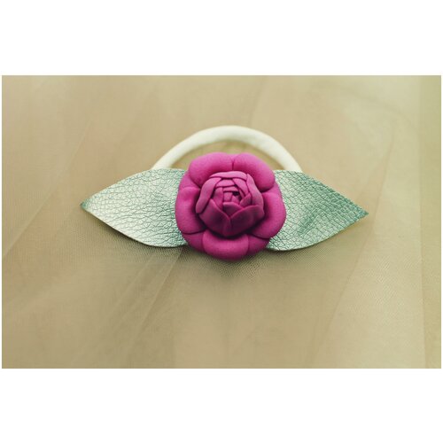 Купить Повязка нейлоновая на голову с цветком для девочек 0+ повязка для волос, Чудо Чудесное, белый/фиолетовый/серебристый/розовый, эко-кожа/фоамиран