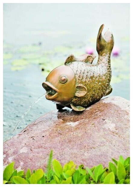 Фигура для фонтана в пруду "Крупная рыба", цвет под медь - фотография № 2