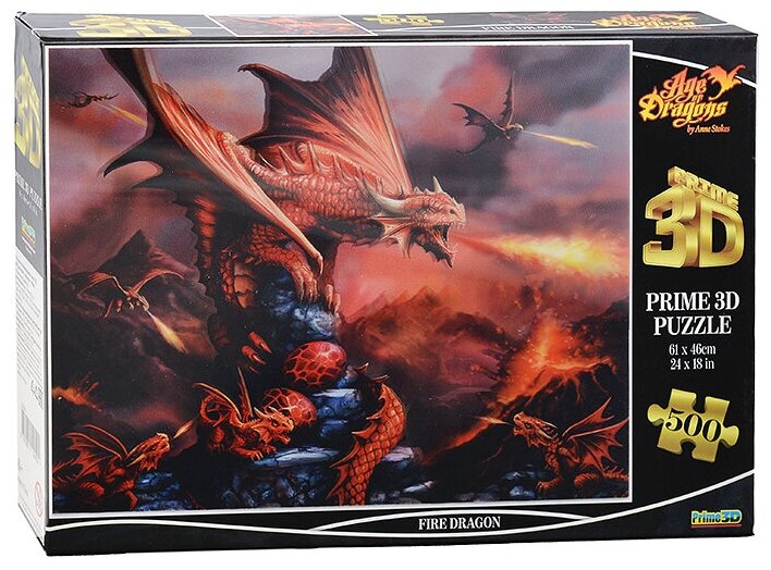 Пазл Super 3D «Огненный дракон», 500 детал, 6+