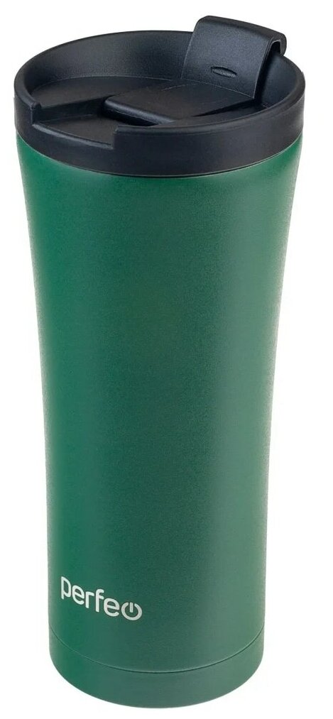 Термокружка PERFEO для напитков с крышкой-поилкой, объем 0,5 л, т. зеленый (PF_D0184)