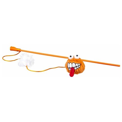 для кошек Rogz Catnip Fluffy Magic Stick, orange rogz catnip bird magic stick lime игрушка дразнилка для кошек в виде удочки с кошачьей мятой лаймовая