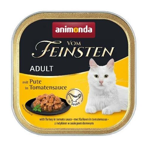 Корм для кошек ANIMONDA Vom Feinsten Adult индейка в томатном соусе ламист. 100г (упаковка - 32 шт)