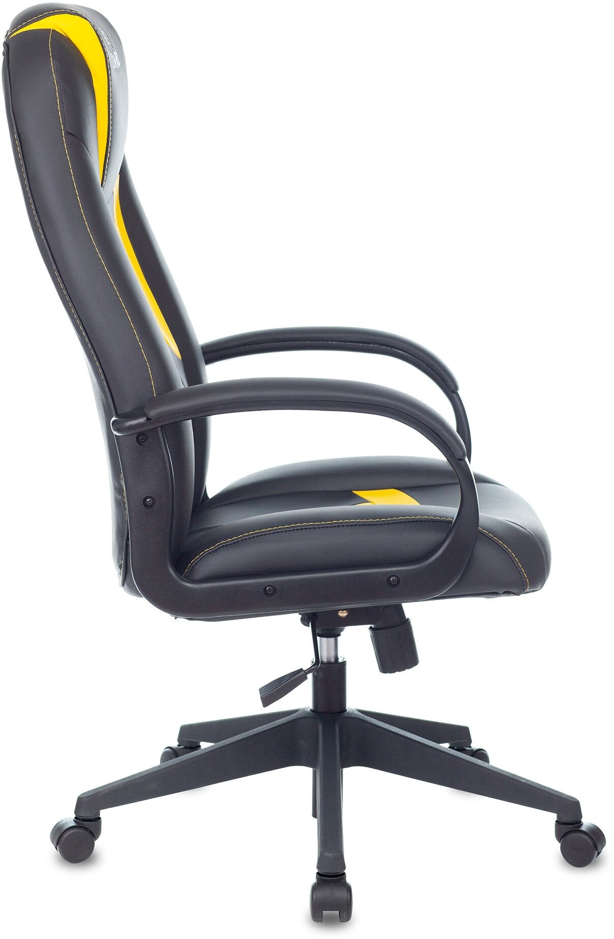 Кресло игровое Zombie 8 черный/желтый эко.кожа крестов. пластик - фотография № 8