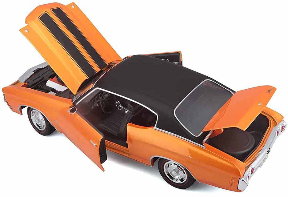 Maisto Машинка Chevrolet Chevelle Sport Coupe 1971, 1:18 оранжевая - фото №20