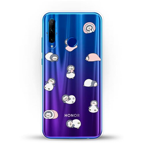 фото Силиконовый чехол узор из пингвинов на honor 10i andy & paul
