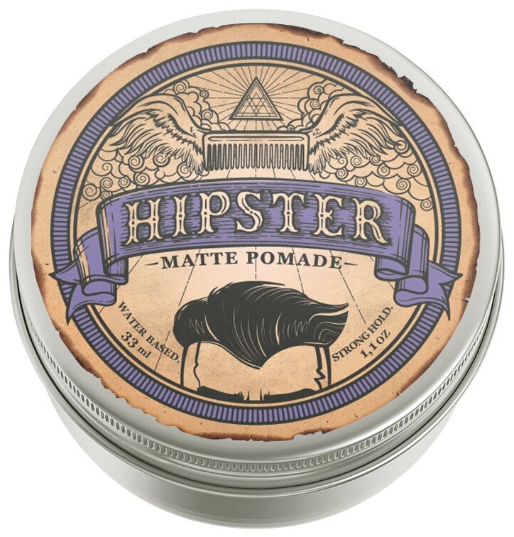 Hipster Помада для укладки волос Matte Pomade с сильной фиксацией и матовым эффектом, 33 ml