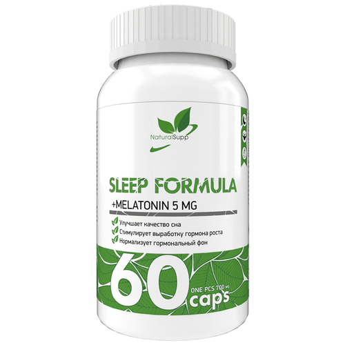 Капсулы NaturalSupp Sleep Formula (+ Melatonin 5 мг), 60 шт.