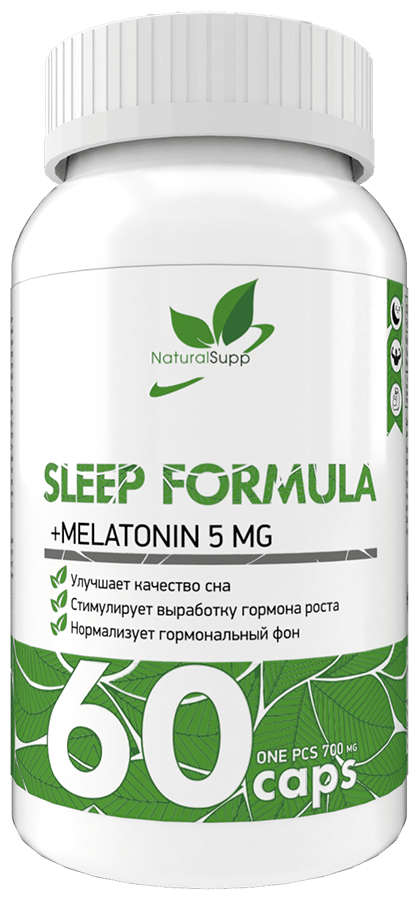 Капсулы NaturalSupp Sleep Formula (+ Melatonin 5 мг), 60 шт.