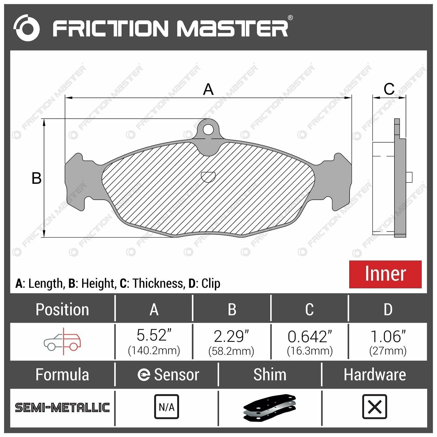 Тормозные колодки FRICTION MASTER MKD688 для Опель Вектра А (88, 89) 04.88-11.95; (86, 87) 09.88-11.95; Астра F (51, 52) 09.91-01.98; (53, 54, 58, 59) 09.91-01.98