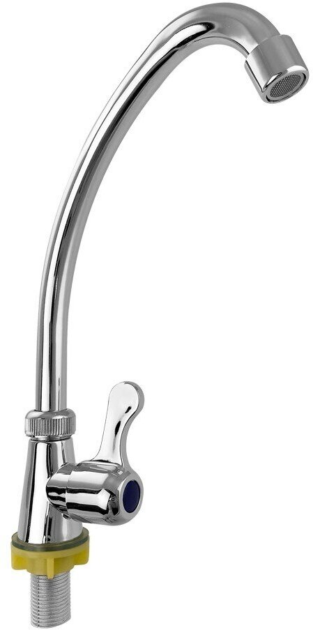 фото Однорукий смеситель из термопластика для холодной воды цвет хром