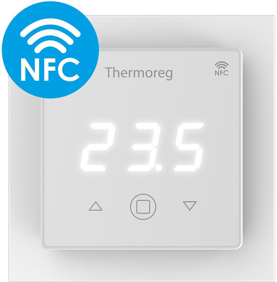 Терморегулятор электронный сенсорный для теплого пола Thermoreg TI-700 NFC белый с поддержкой NFC