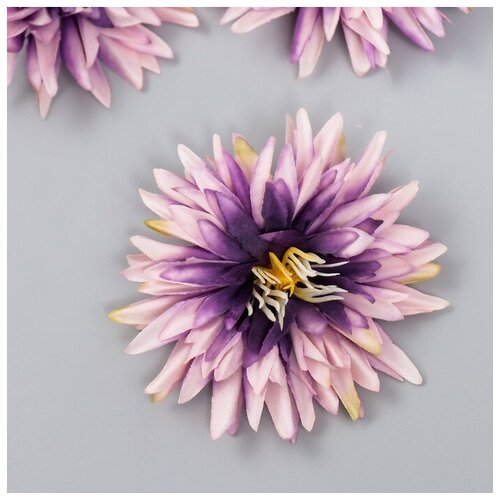 panna цветы для афродиты н 1706 Бутон на ножке для декорирования Георгин игольчатый сиренево-фиолетовый d=7.5 см, 3 шт.