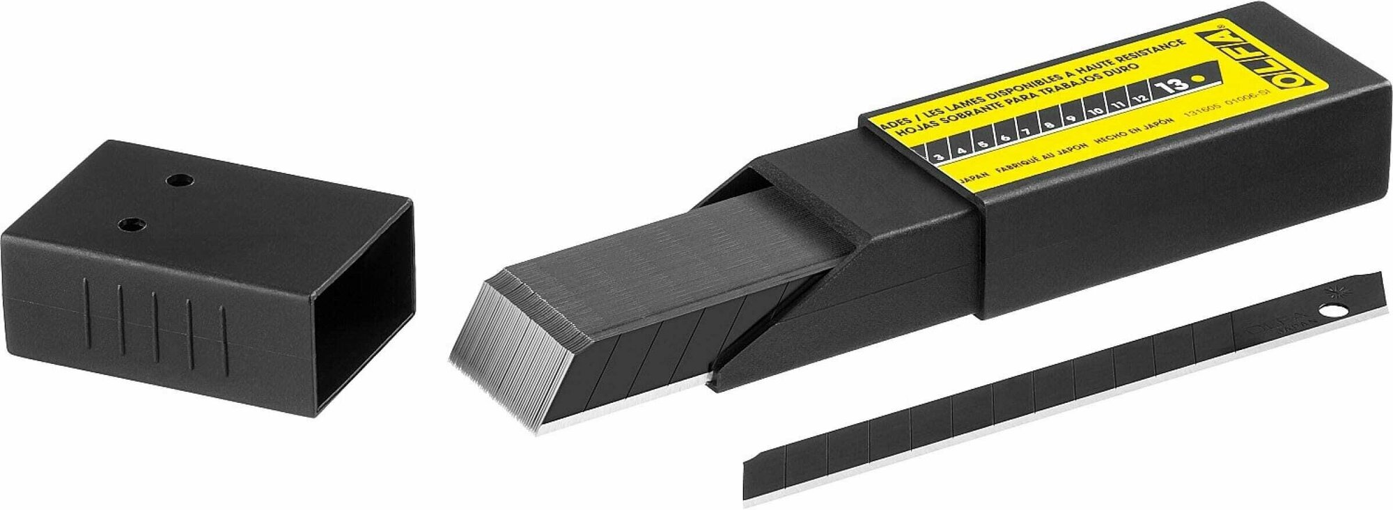 Лезвия OLFA сегментированные EXCEL BLACK, 9х80х0,38мм, 13 сегментов, 50шт