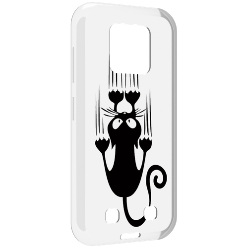 Чехол MyPads Свисающий-кот для Oukitel WP18 задняя-панель-накладка-бампер