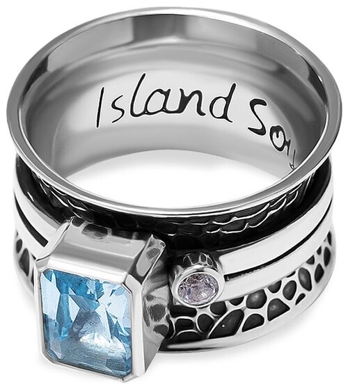 Перстень Island Soul, серебро, 925 проба, топаз, размер 17.5