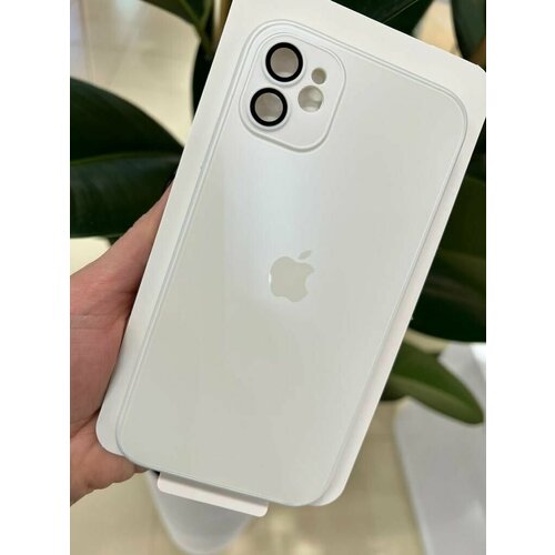 (AG) Чехол матовый IPhone 12 белый с защитным стеклом на линзах
