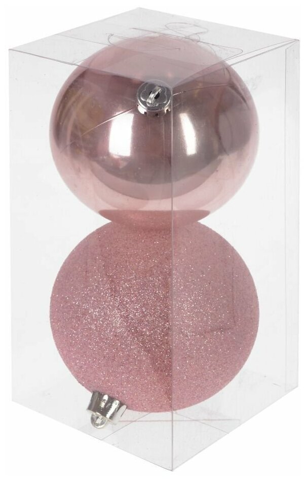 Украшение новогоднее Шар "Розовое настроение", набор из 2-х шт, D 10 см, L10 W10 H20 см