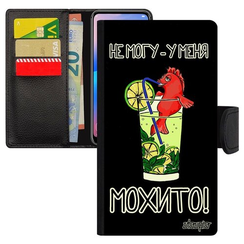 фото Чехол книжка на смартфон apple iphone 8, "не могу - у меня мохито!" коктейль аперитив utaupia