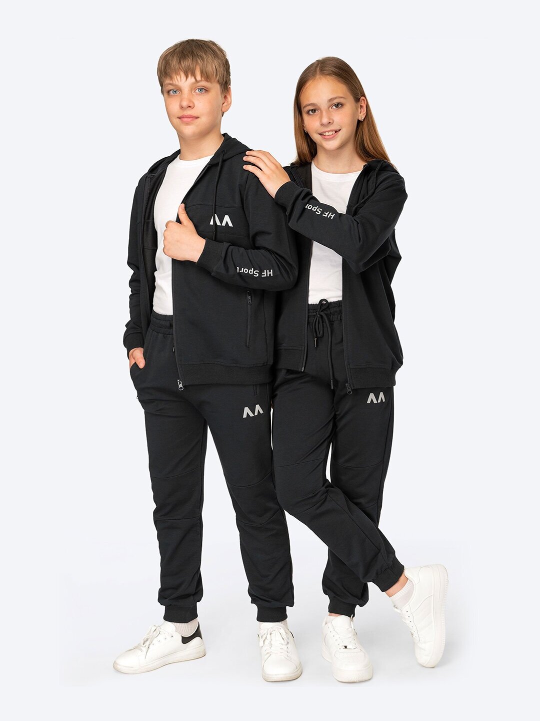 Спортивный костюм для мальчика для девочки HappyFox HFJKS127 размер 152 цвет черный