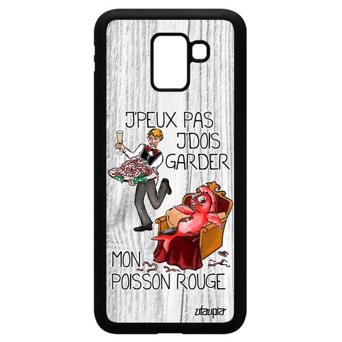 фото Чехол на мобильный galaxy j6 2018, "не могу - у меня красная рыбка!" анекдот карикатура utaupia